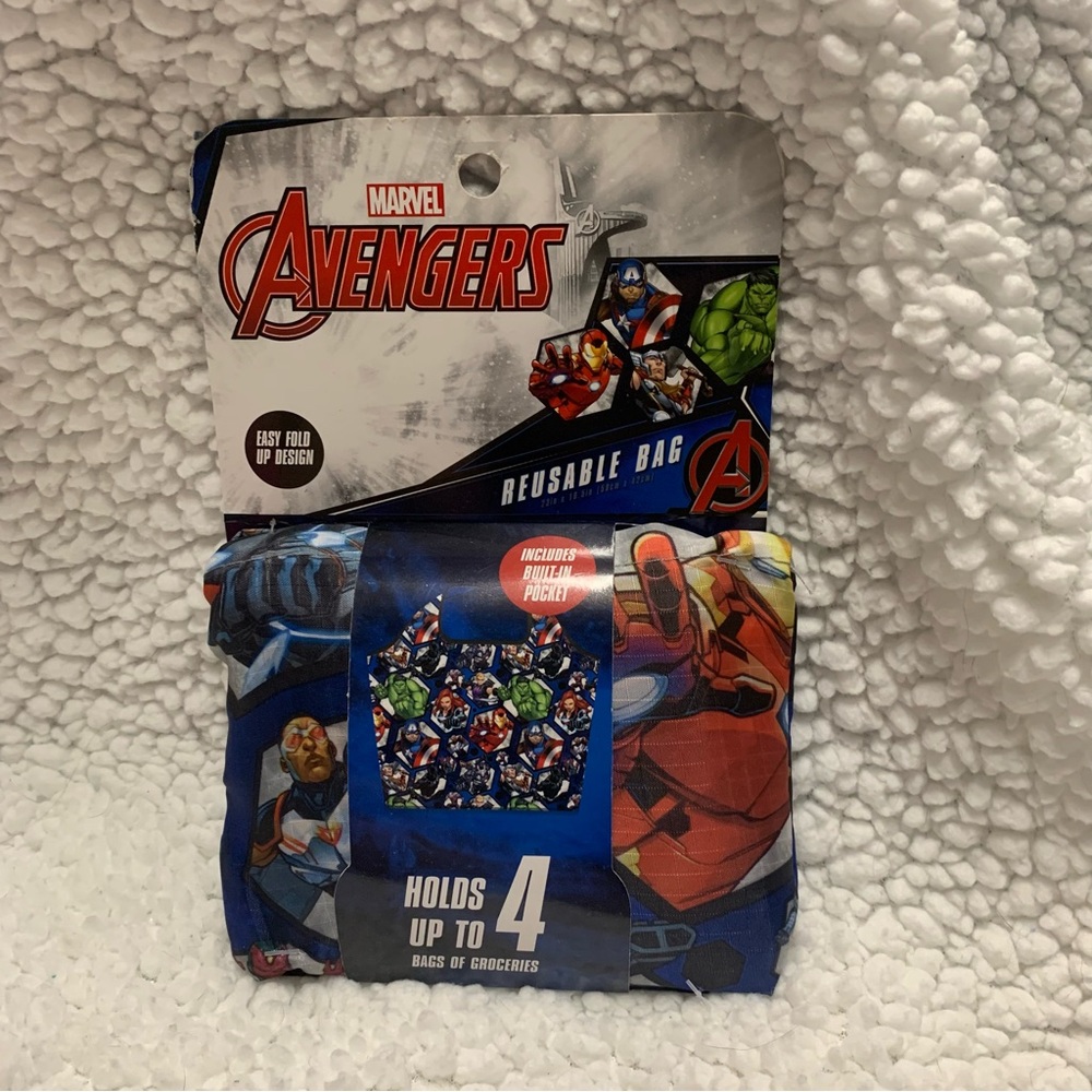 Marvel Avengers Foldable Reusable Shopping Bag with Falcon Hawkeye Black Widow